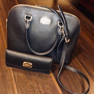 Gently Used Michael Kors Black Purse & Wallet Set